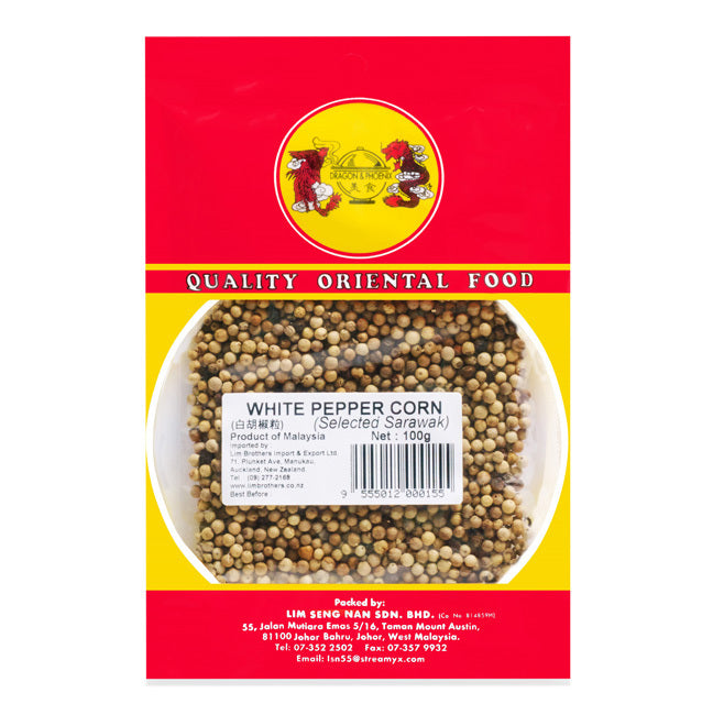 D & P White Pepper Corn 100g