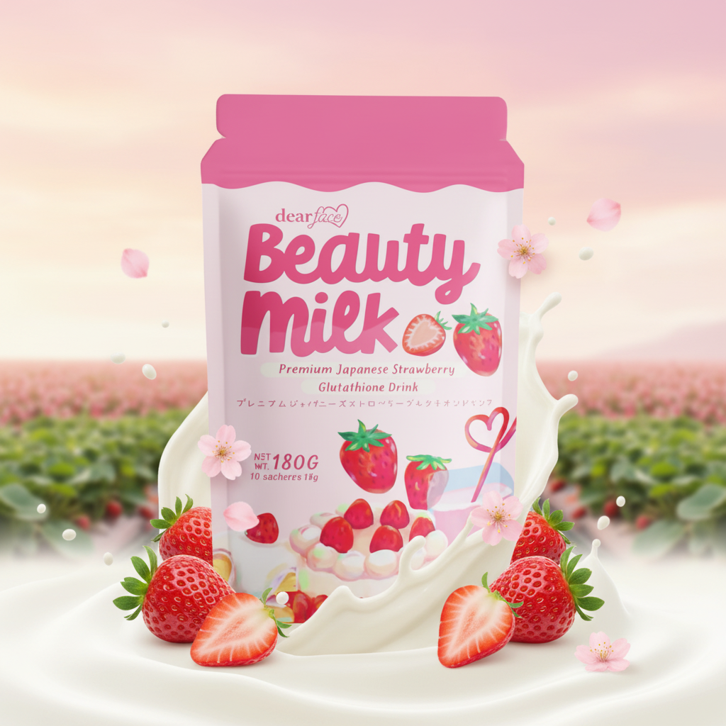 Dear Face Beauty Milk Premium Japanese Strawberry Gluta Drink