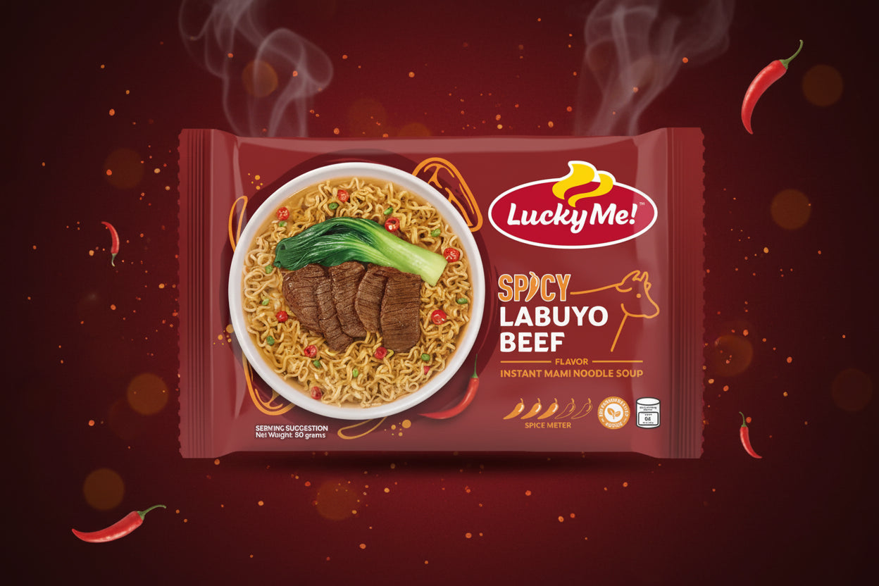Lucky Me SPICY LABUYO BEEF Flavour Instant Noodles Pouch 55g