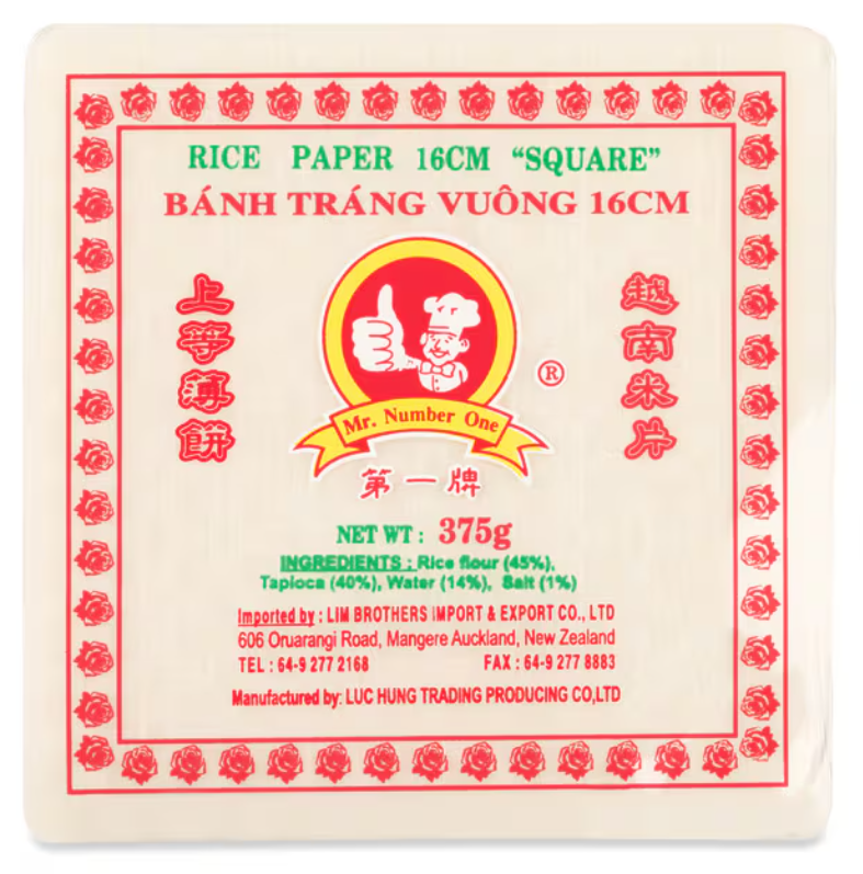 No. 1 Rice paper Square 375g - 16 cm