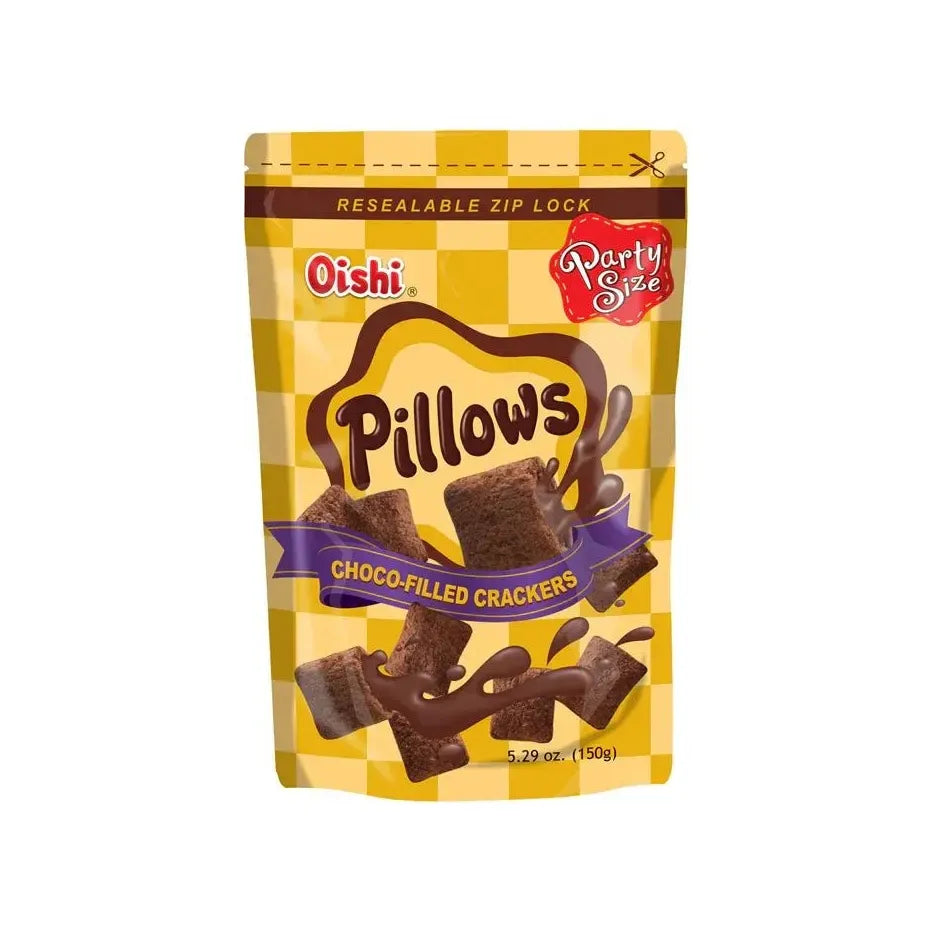 Oishi Pillows Chocolate Filled Crackers 150g