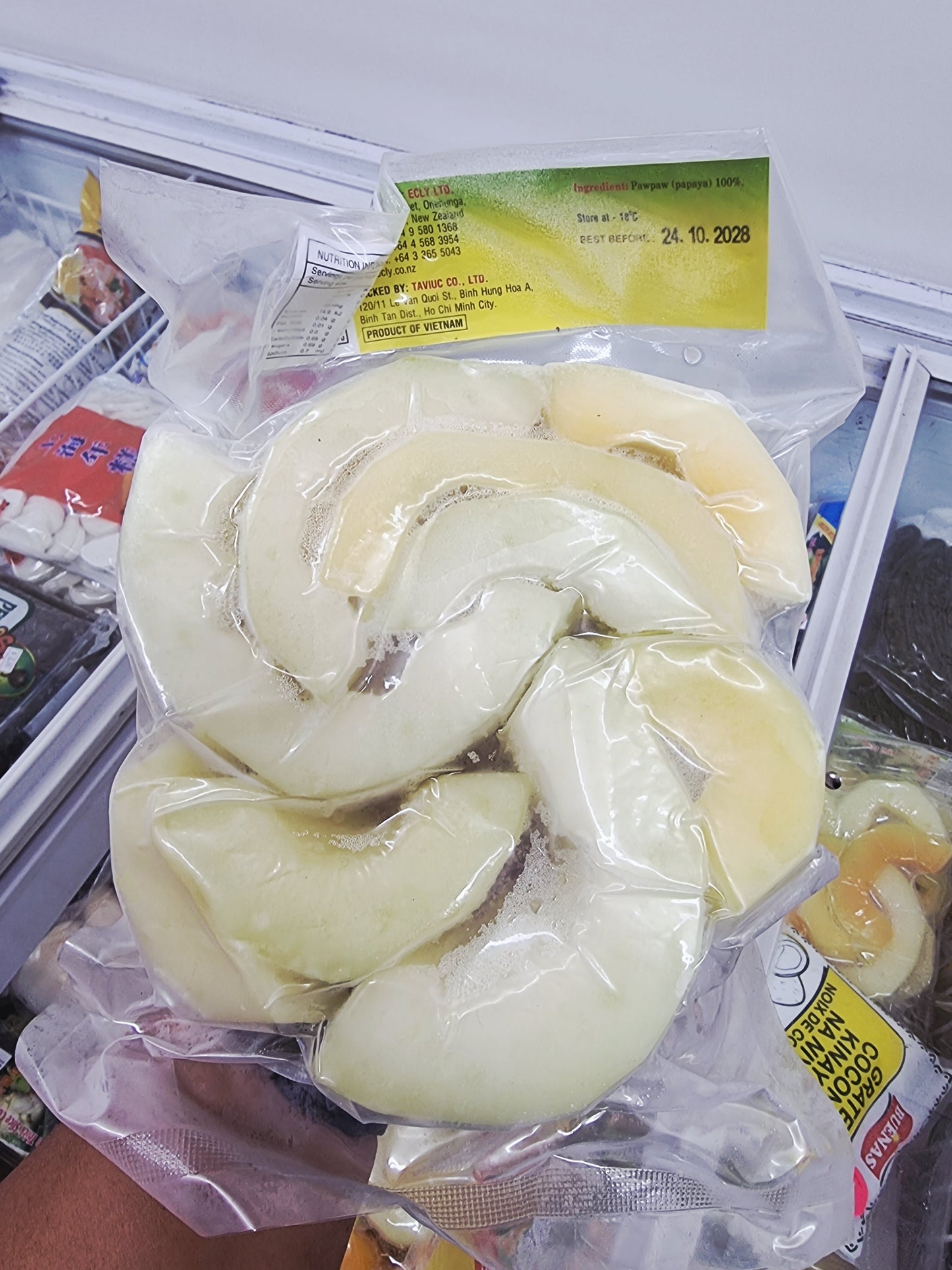 CHECK FROZEN FRESH PAPAYA THICK SLICE CUT 500G