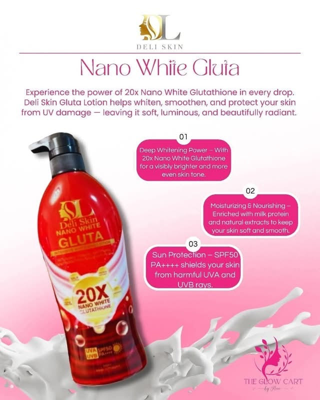 Deli Skin Gluta 20x Nano White Lotion 500ml – Kabayan Asian Store