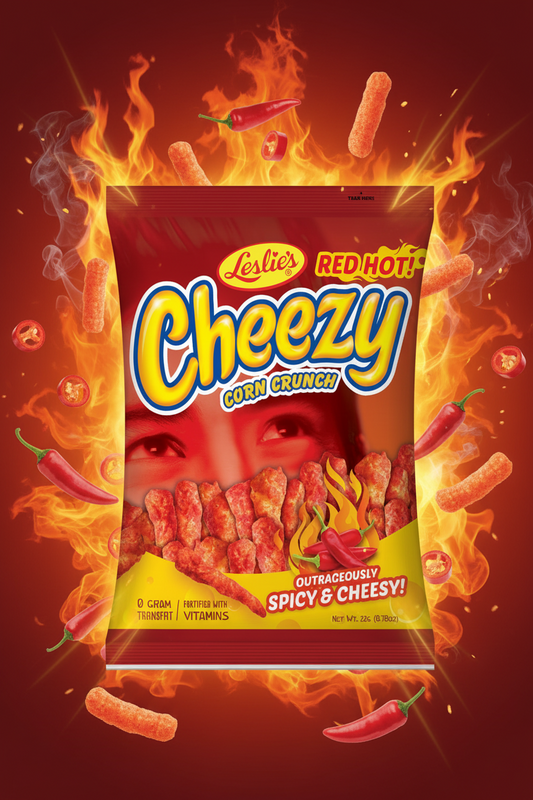 Leslie Cheezy Corn Crunch 70g | Red Hot