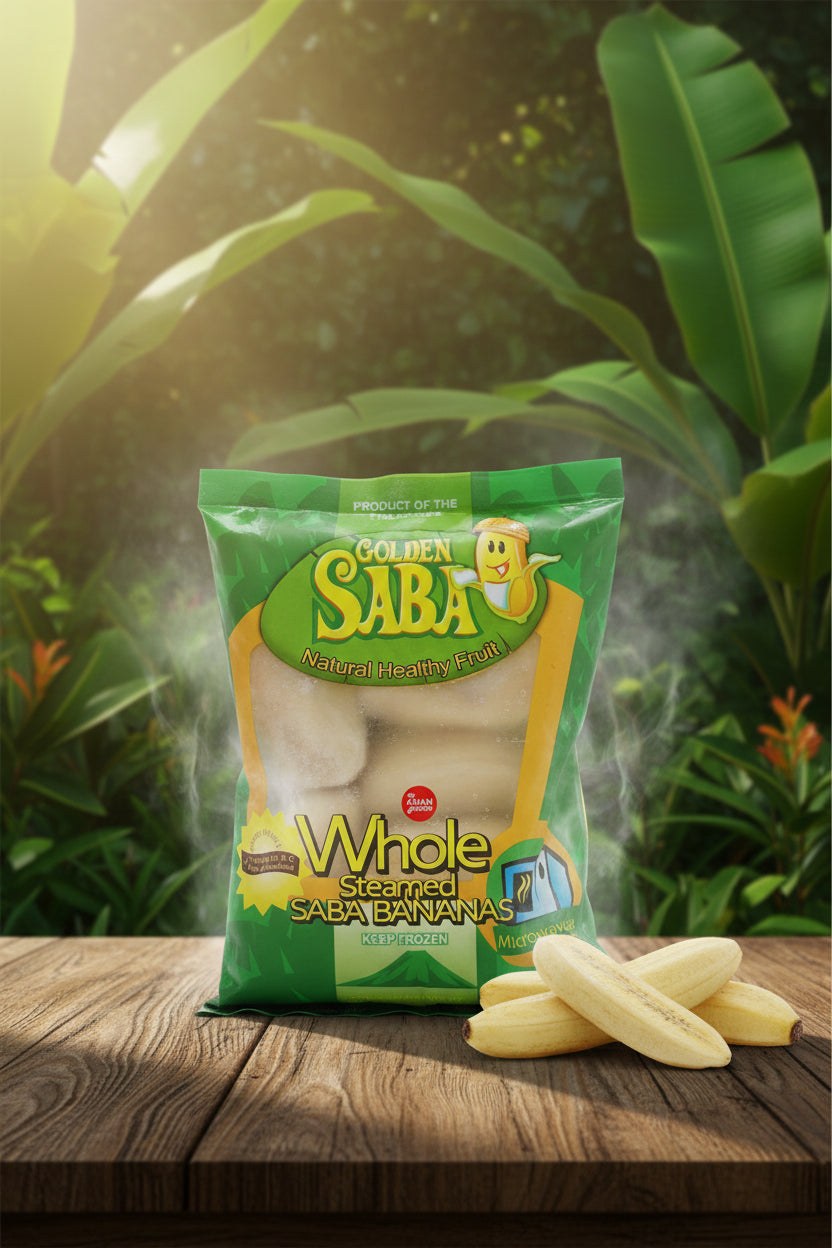Golden Saba Whole Steamed Saba Bananas 454g