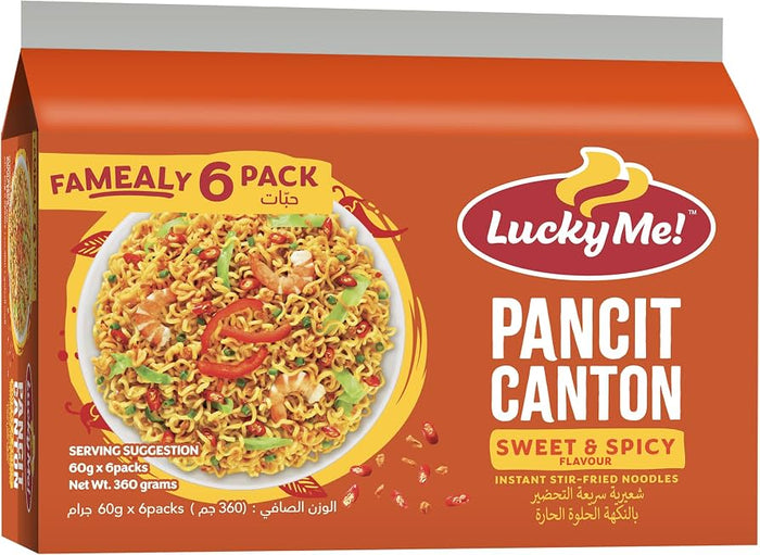 Lucky Me! Pancit Canton Sweet & Spicy FAMealy 6 Pack