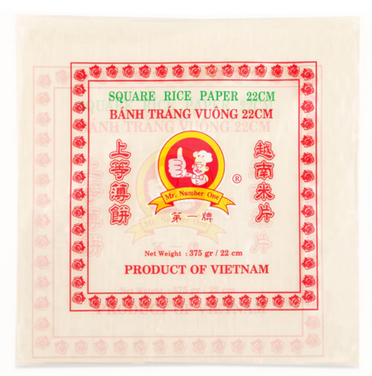 No. 1 Rice paper Square 375g - 22 cm