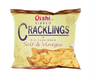 Oishi Ribbed Cracklings Salt and Vinegar 50g