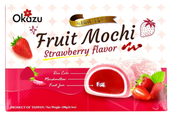 Okazu Japanes Style Mochi 180g -Strawberry