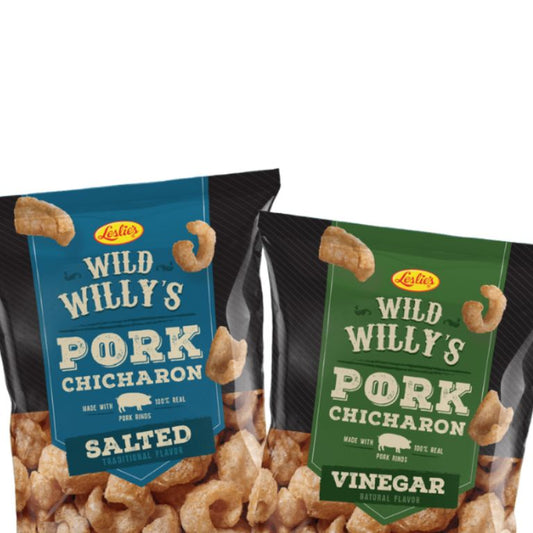 Leslie's Wild Willy's Pork Chicharon 90g -Vinegar