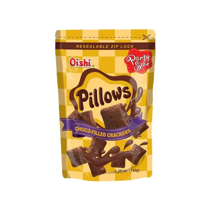 Oishi Pillows Chocolate Filled Crackers 150g