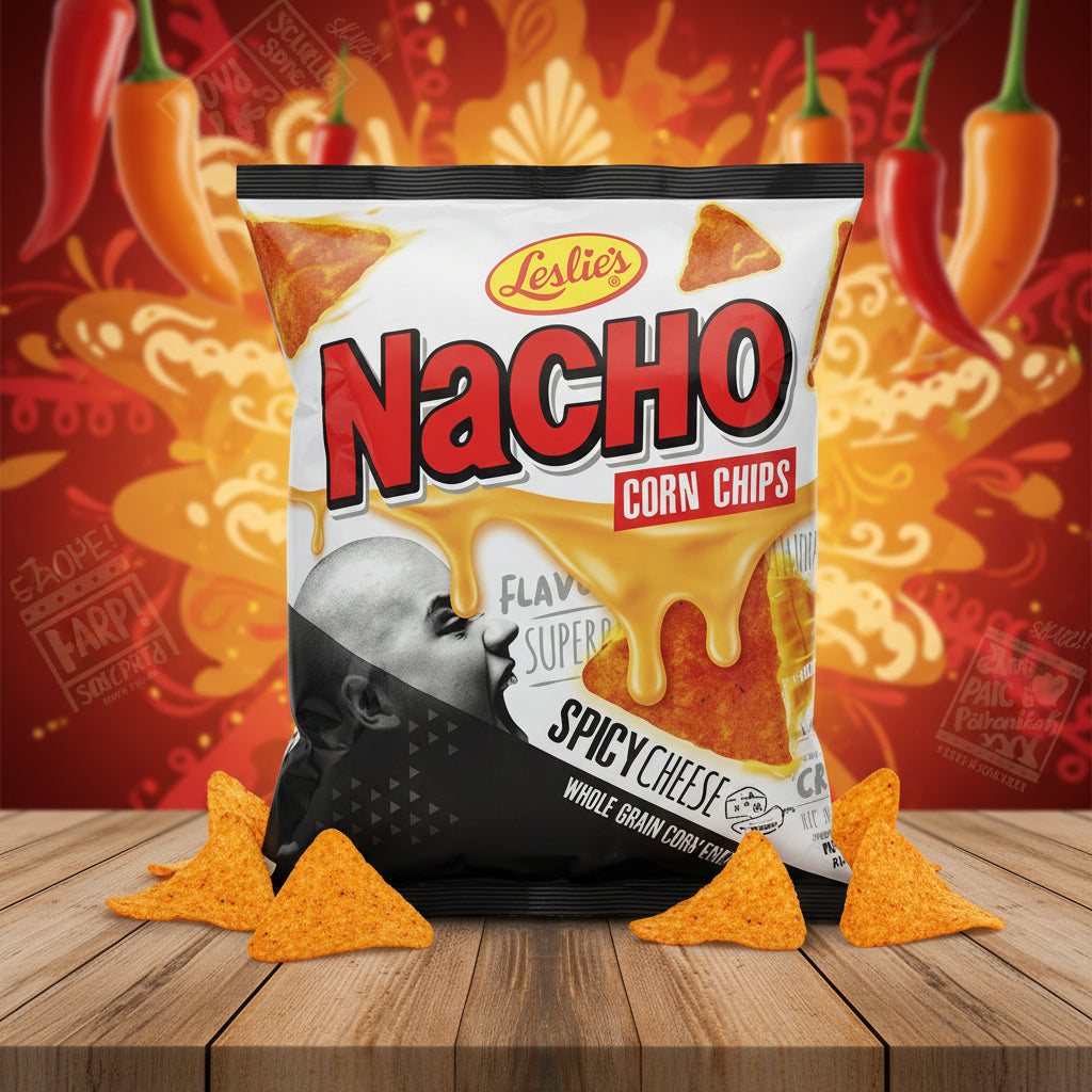 Leslie's Nacho Corn Chips Spicy Cheese 100G